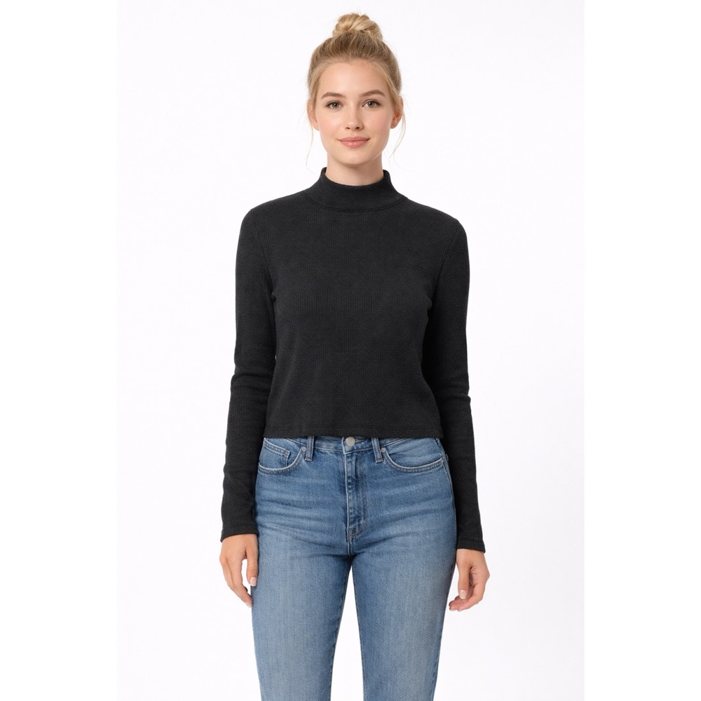 Anthropologie t.la Gray Mock Neck Top Size M